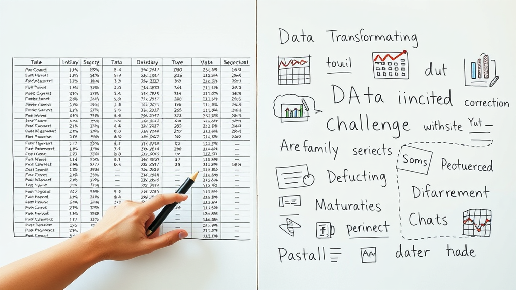 contrasting digital tables and flowing handwritten text visually demonstrating NLP structured vs unstructured data transformation