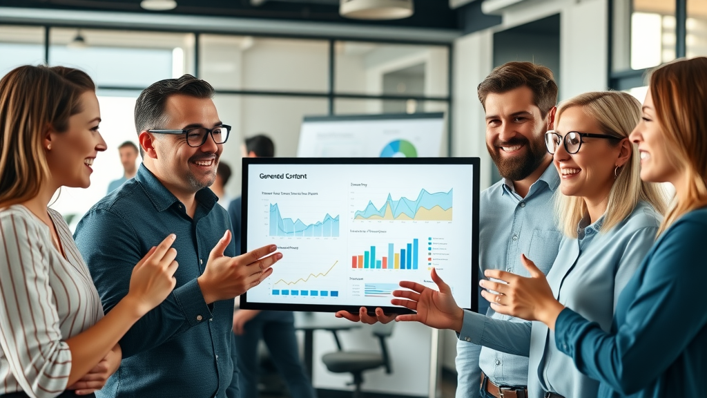 Marketing team examining language generation content wins using text generation models