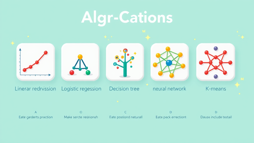 machine learning algorithms infographic five popular algorithm icons visualization