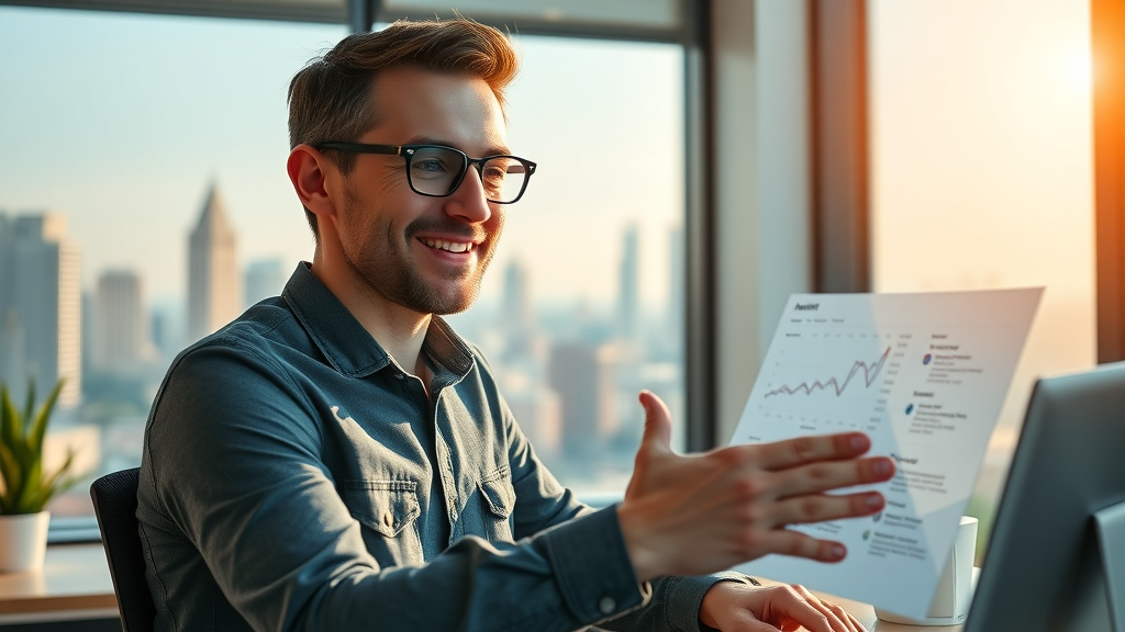 Social media manager using AI tool to schedule and review automated content