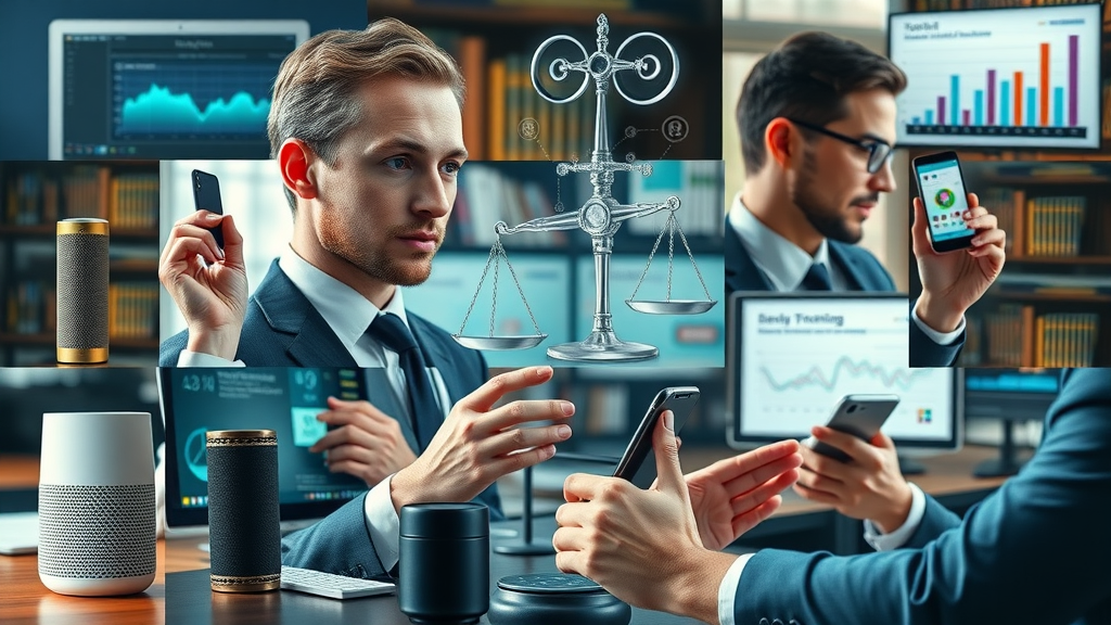 collage of AI voice assistants, translators, and legal analytics real-world NLP applications in action