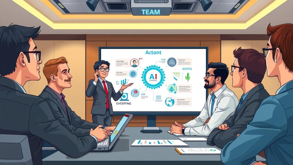 business team being trained in generative ai adoption conference room
